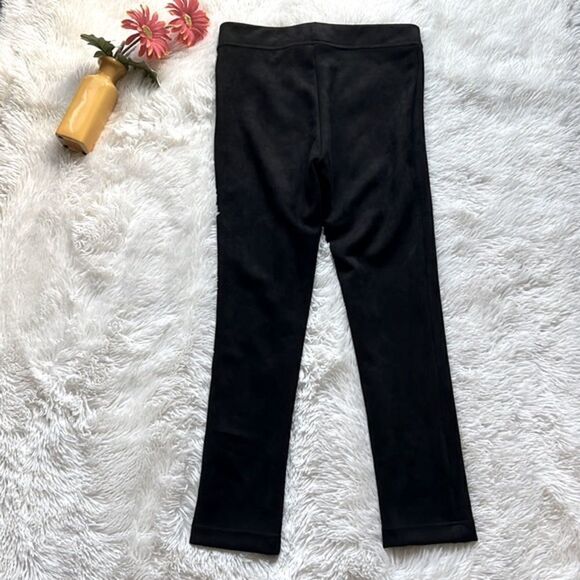 Andrew Marc Black Straight Leg Dress Pants Faux Suede Stretch Size Medium - Picture 2 of 6